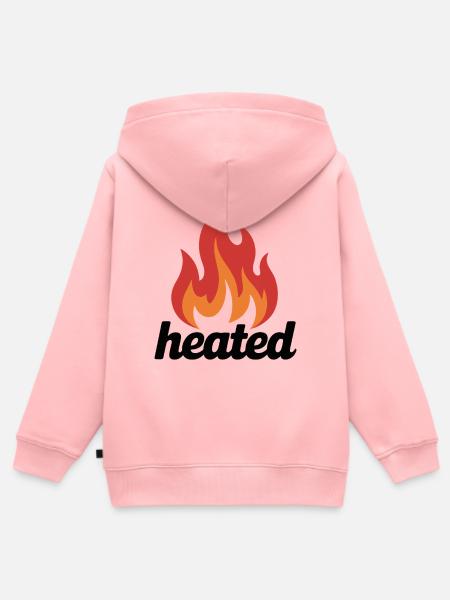 Flammen-Hitze-Emblem - Kinder Premium Organic Zip Hoodie - Rosa