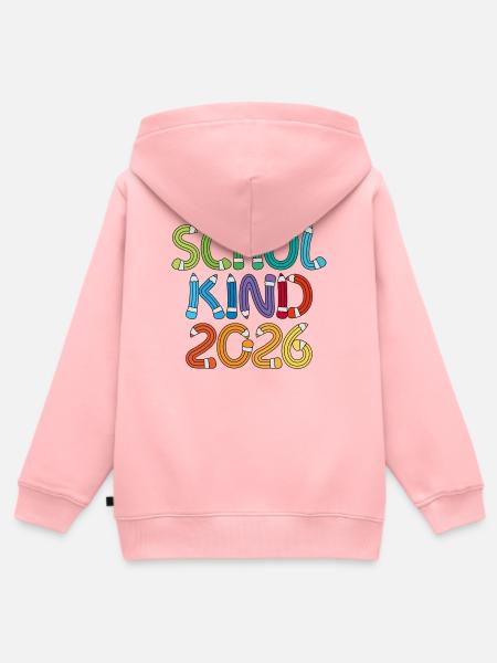 Schulkind 2026 Schule Einschulung Schulanfang - Kinder Premium Organic Zip Hoodie - Rosa