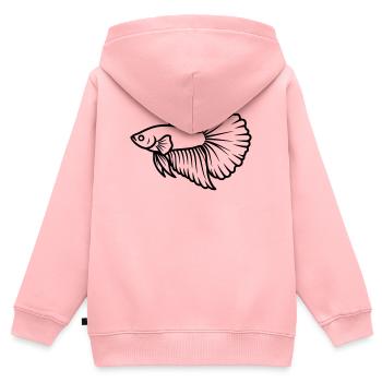 Kampffisch Betta Splendens Aquarium - Kinder Premium Organic Zip Hoodie - Rosa - Hinten - AI Model Kid Female (0cm)