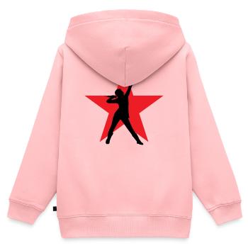 Chanteuse - Chanteur - Chanson - Chanter - Sweat Premium à capuche zippé enfant bio - rose - Dos - AI Model Kid Female (0cm)