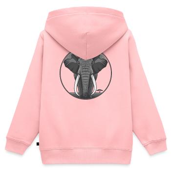 Elephantenkopf Circle Grafik - Kinder Premium Organic Zip Hoodie - Rosa - Hinten - AI Model Kid Female (0cm)