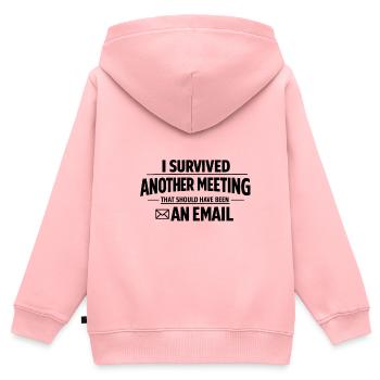 I Survived Another Meeting - Kids Premium Organic Zip-up Hoodie - rose - Back - AI Model Kid Female (0cm)