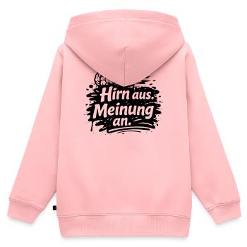 Hirn aus Meinung an - Kinder Premium Organic Zip Hoodie - Rosa - Hinten - AI Model Kid Female (0cm)