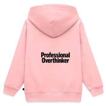 professional overthinker - Kids Premium Organic Zip-up Hoodie - rose - Back - AI Model Kid Female (0cm)