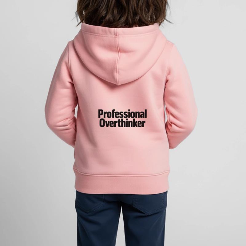 professional overthinker Kids Premium Organic Zip-up Hoodie