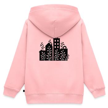 Horizon - Sweat Premium à capuche zippé enfant bio - rose - Dos - AI Model Kid Female (0cm)