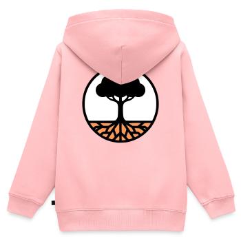 Icône du Cercle de l’Arbre de Vie - Sweat Premium à capuche zippé enfant bio - rose - Dos - AI Model Kid Female (0cm)