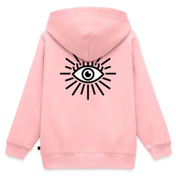 Allsehendes Auge Strahlen - Kinder Premium Organic Zip Hoodie - Rosa - Hinten - AI Model Kid Female (0cm)