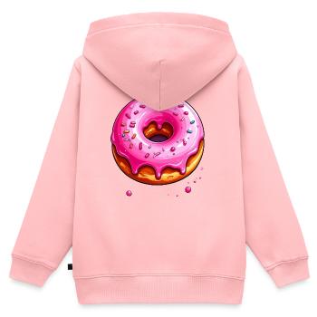 Donut au glaçage rose - Sweat Premium à capuche zippé enfant bio - rose - Dos - AI Model Kid Female (0cm)