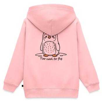 Pinguin mit rosa Wangen - Kinder Premium Organic Zip Hoodie - Rosa - Hinten - AI Model Kid Female (0cm)