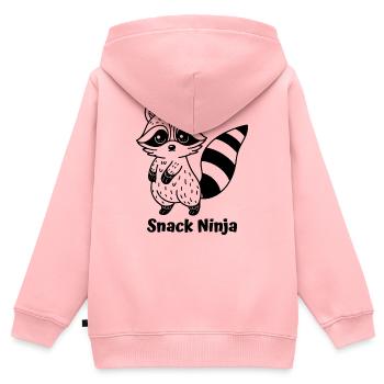 Waschbär Silent Gourmet - Kinder Premium Organic Zip Hoodie - Rosa - Hinten - AI Model Kid Female (0cm)