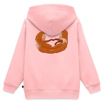 Unité Foxheart - Sweat Premium à capuche zippé enfant bio - rose - Dos - AI Model Kid Female (0cm)