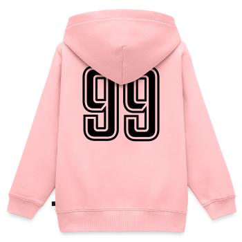 99 - Sweat Premium à capuche zippé enfant bio - rose - Dos - AI Model Kid Female (0cm)