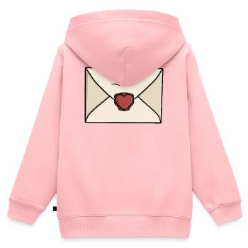 Süßer Liebesbrief-Umschlag - Kinder Premium Organic Zip Hoodie - Rosa - Hinten - AI Model Kid Female (0cm)
