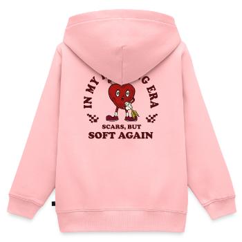 Cicatrices de l’ère de guérison du cœur en douceur - Sweat Premium à capuche zippé enfant bio - rose - Dos - AI Model Kid Female (0cm)