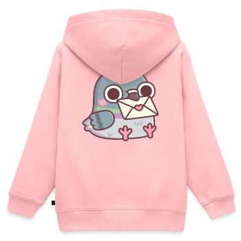 Süße Taube mit Liebesbrief - Kinder Premium Organic Zip Hoodie - Rosa - Hinten - AI Model Kid Female (0cm)