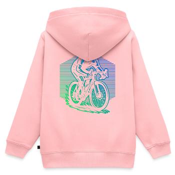 Roadbike Stil für jeden Anlass - Kinder Premium Organic Zip Hoodie - Rosa - Hinten - AI Model Kid Female (0cm)
