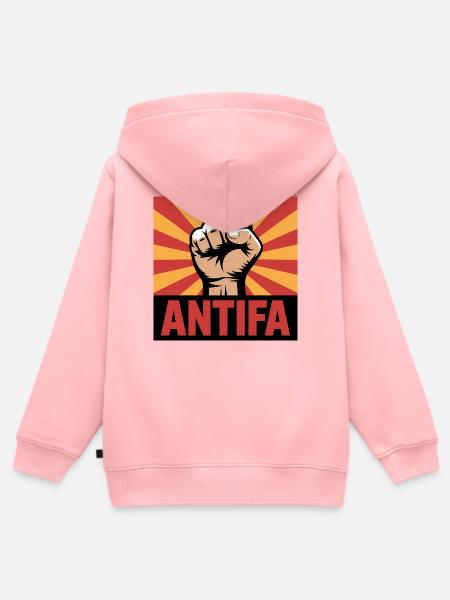 Antifa - Antifascist Merch - Kinder Premium Organic Zip Hoodie - Rosa