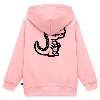 alligator - Sweat Premium à capuche zippé enfant bio - rose - Dos - AI Model Kid Female (0cm)