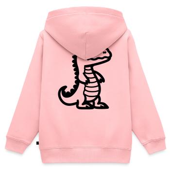 alligator - Sweat Premium à capuche zippé enfant bio - rose - Dos - AI Model Kid Female (0cm)