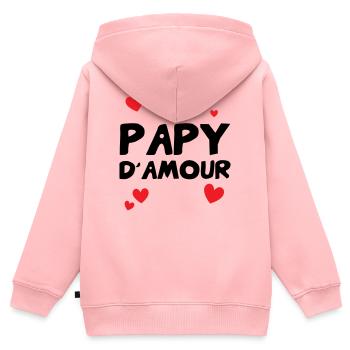 Opa der Liebe – Familien-Zärtlichkeits-Humorgeschenk - Kinder Premium Organic Zip Hoodie - Rosa - Hinten - AI Model Kid Female (0cm)