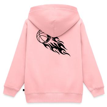 Basketball Feuer - Kinder Premium Organic Zip Hoodie - Rosa - Hinten - AI Model Kid Female (0cm)
