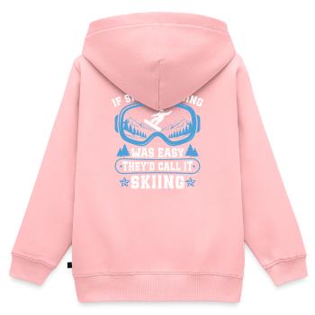 Wenn Snowboarden einfach wäre, würden sie es Skifahren nennen - Kinder Premium Organic Zip Hoodie - Rosa - Hinten - AI Model Kid Female (0cm)
