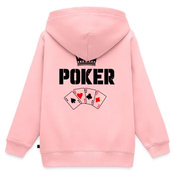 Poker Karten - Kinder Premium Organic Zip Hoodie - Rosa - Hinten - AI Model Kid Female (0cm)