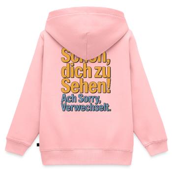 Content de te voir - désolé, je suis perdu. - Sweat Premium à capuche zippé enfant bio - rose - Dos - AI Model Kid Female (0cm)