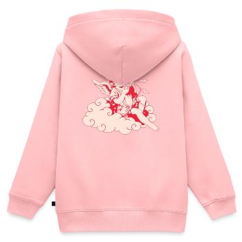 Wütender Gaming Cherub – Lag Blitze - Kinder Premium Organic Zip Hoodie - Rosa - Hinten - AI Model Kid Female (0cm)
