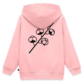 Baumwolle Pflanze Zweig - Kinder Premium Organic Zip Hoodie - Rosa - Hinten - AI Model Kid Female (0cm)