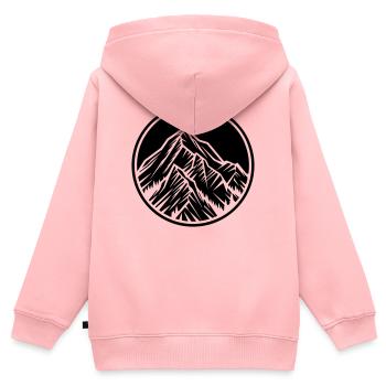 Berge Symbol Felsen - Kinder Premium Organic Zip Hoodie - Rosa - Hinten - AI Model Kid Female (0cm)