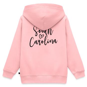 South Carolina Heart Women's Love South Carolina - Kinder Premium Organic Zip Hoodie - Rosa - Hinten - AI Model Kid Female (0cm)
