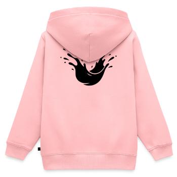Éclaboussures de boue Éclaboussures de terre - Sweat Premium à capuche zippé enfant bio - rose - Dos - AI Model Kid Female (0cm)