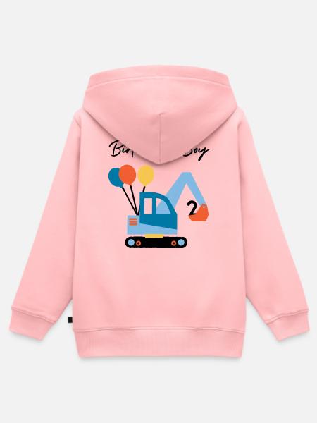 Bagger mit Ballons - Kinder Premium Organic Zip Hoodie - Rosa