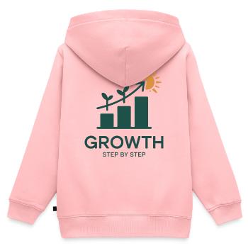 Growth Step by Step – Success & Growth - Kids Premium Organic Zip-up Hoodie - rose - Back - AI Model Kid Female (0cm)