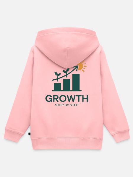 Growth Step by Step – Erfolg & Wachstum - Kinder Premium Organic Zip Hoodie - Rosa