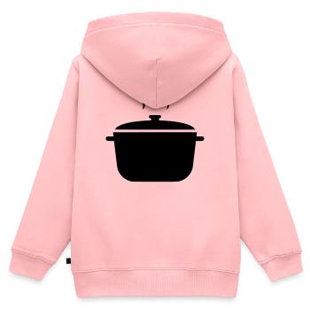 Kochtopf Suppe Dampf Icon - Kinder Premium Organic Zip Hoodie - Rosa - Hinten - AI Model Kid Female (0cm)