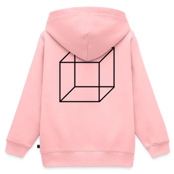 Cube Square - Kids Premium Organic Zip-up Hoodie - rose - Back - AI Model Kid Female (0cm)