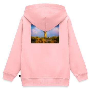 Warnemünde Lighthouse in the evening - Kids Premium Organic Zip-up Hoodie - rose - Back - AI Model Kid Female (0cm)