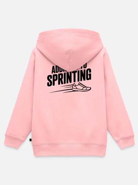 Sprintsüchtig - Kinder Premium Organic Zip Hoodie - Rosa