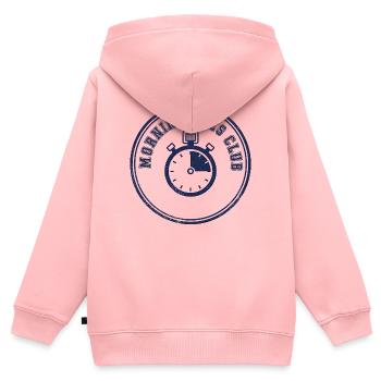 Mile Club Stoppuhr-Emblem - Kinder Premium Organic Zip Hoodie - Rosa - Hinten - AI Model Kid Female (0cm)