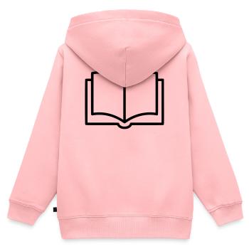 Buch Natur Blatt Outline - Kinder Premium Organic Zip Hoodie - Rosa - Hinten - AI Model Kid Female (0cm)