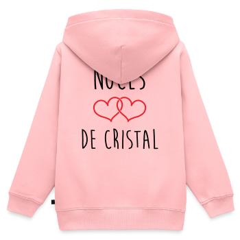 Crystal Wedding 15 Jahre Ehe - Kinder Premium Organic Zip Hoodie - Rosa - Hinten - AI Model Kid Female (0cm)
