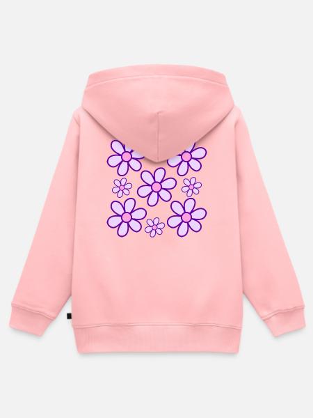 Abstrakte Blumen - Kinder Premium Organic Zip Hoodie - Rosa