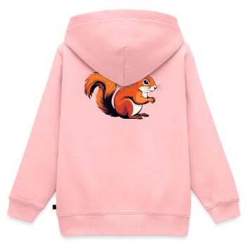 Lebhaftes kleines Eichhörnchen Waldbewohner Motiv - Kinder Premium Organic Zip Hoodie - Rosa - Hinten - AI Model Kid Female (0cm)