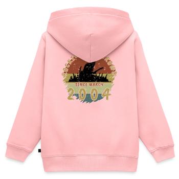 22. Geburtstag Rocking the crowd GIT 03/2004 - Kinder Premium Organic Zip Hoodie - Rosa - Hinten - AI Model Kid Female (0cm)