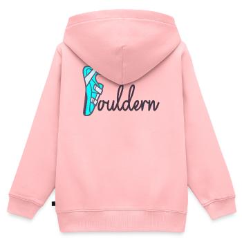 Vatertag Papa Bouldern - Kinder Premium Organic Zip Hoodie - Rosa - Hinten - AI Model Kid Female (0cm)