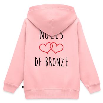 Bronze Wedding 22 Years of Love - Kids Premium Organic Zip-up Hoodie - rose - Back - AI Model Kid Female (0cm)