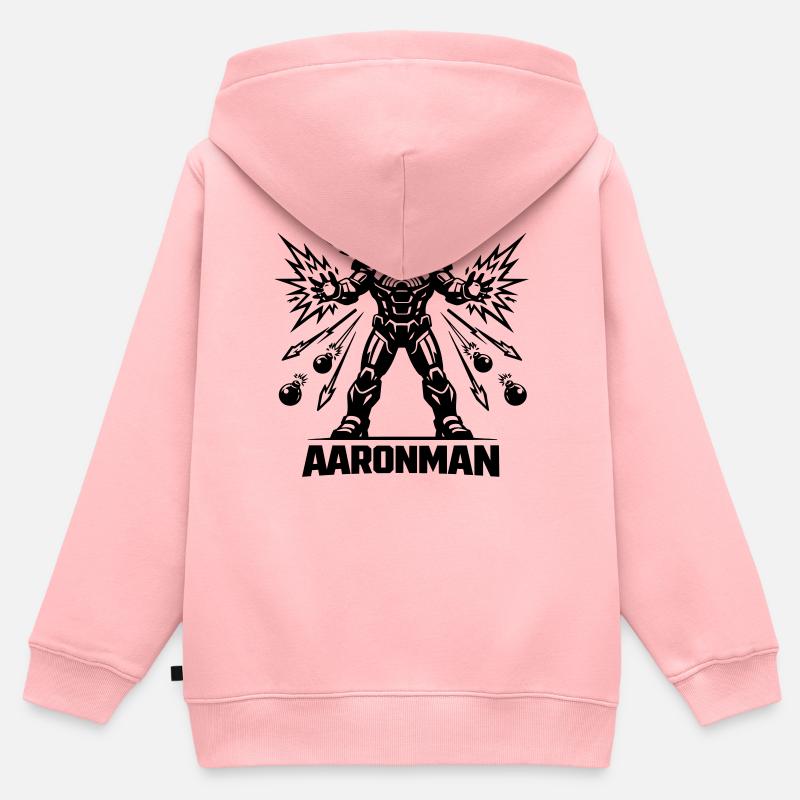 Aronman - Sweat Premium à capuche zippé enfant bio - rose